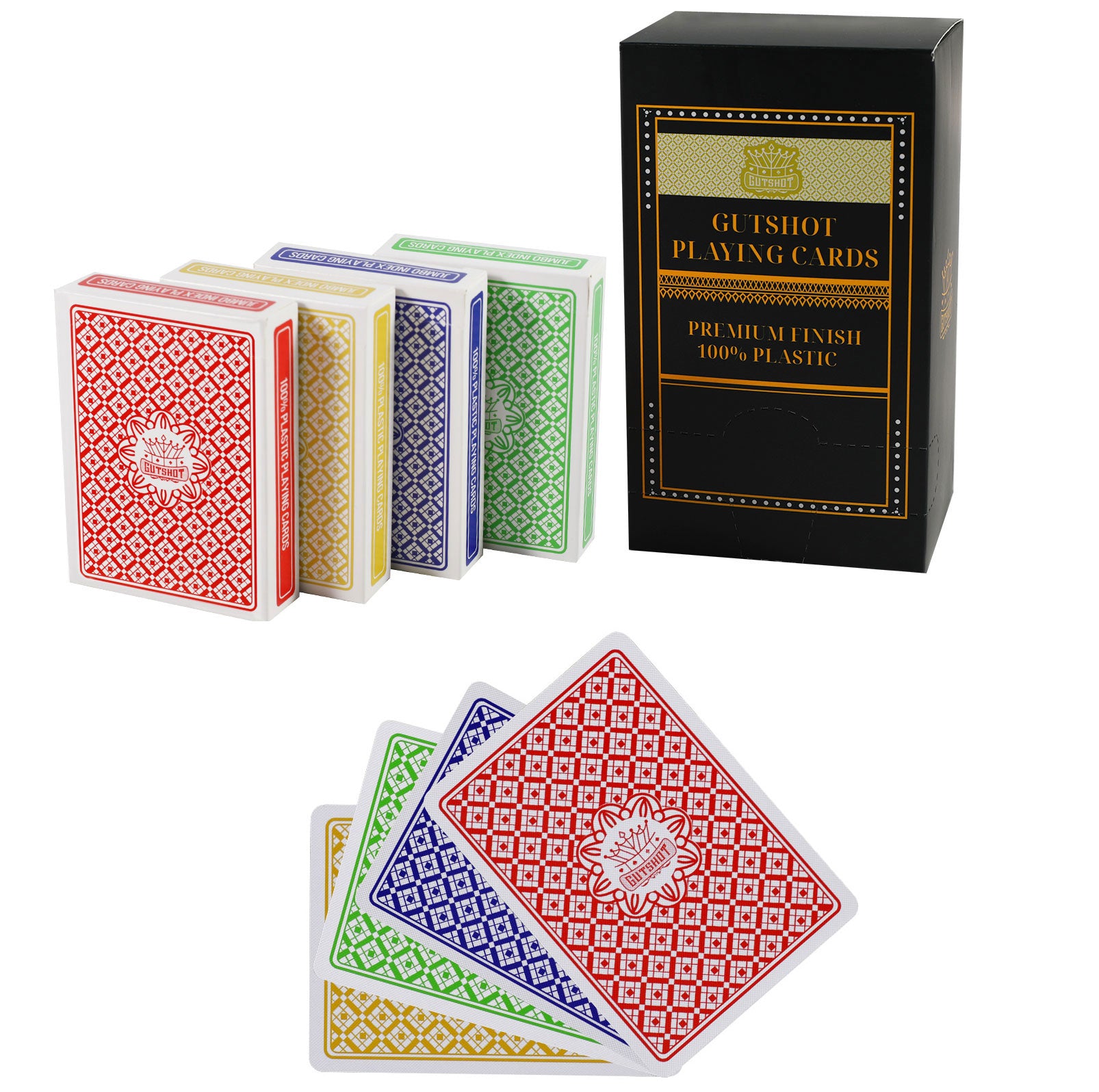 Gutshot Premium Plastic Playing Cards (Jumbo Index)