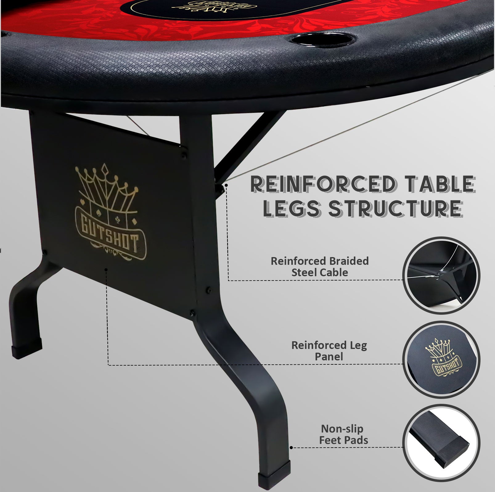 10 Player Folding Poker Table With Foldable Legs