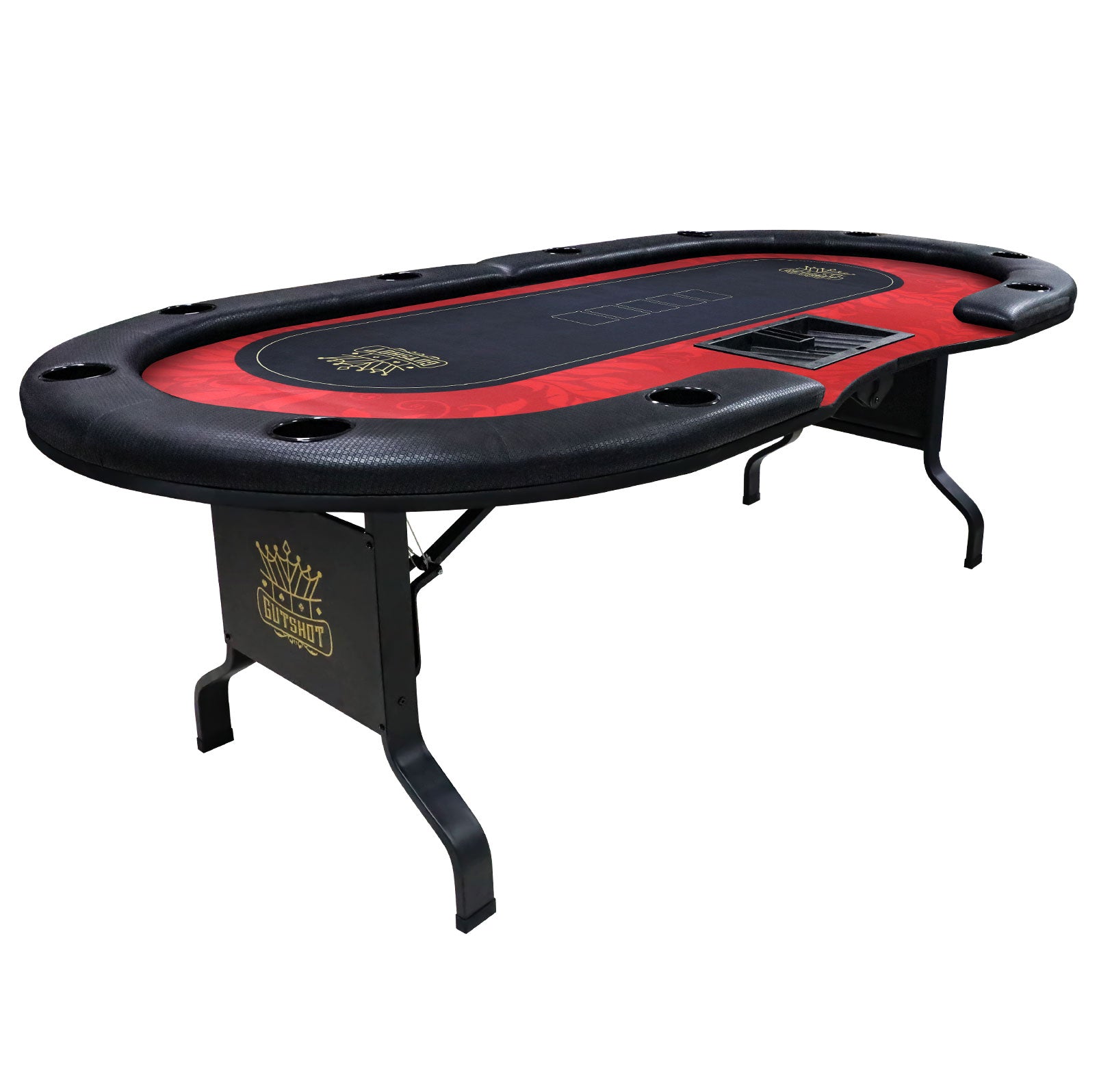 Casino Style 10 Player Folding Poker Table With Dealer Tray