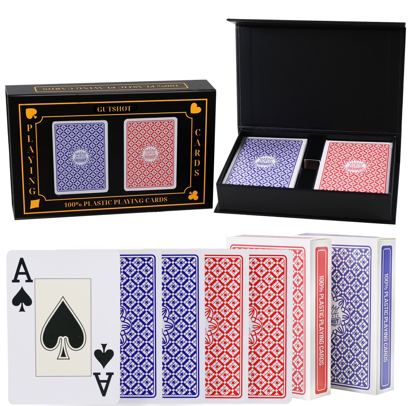 Gutshot Premium Plastic Playing Cards (Jumbo Index)